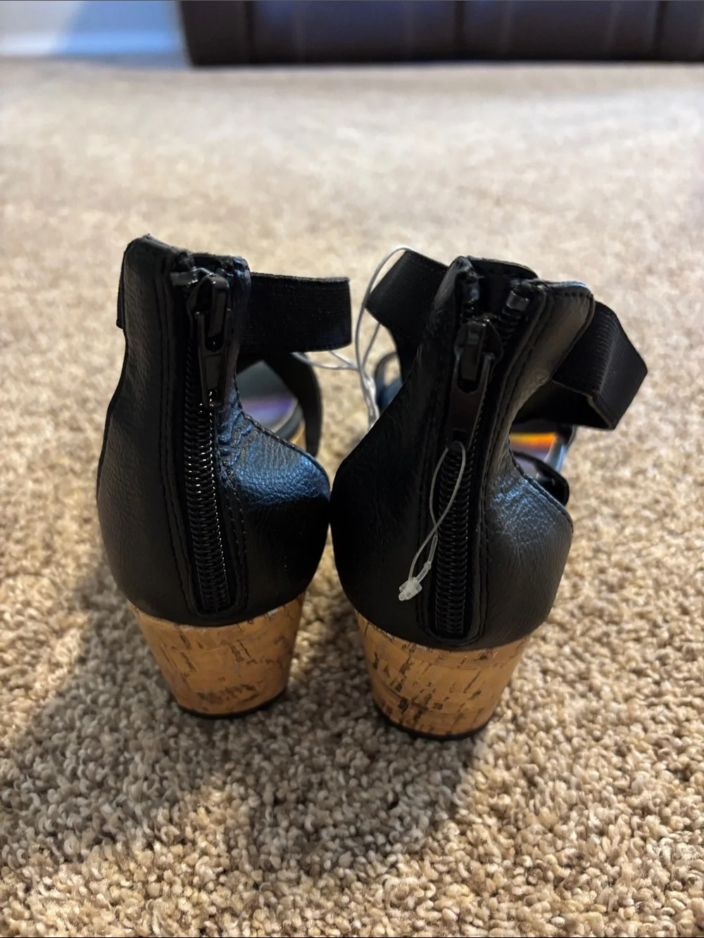 Girls' Black Beaded Dress Sandals with Ankle Strap